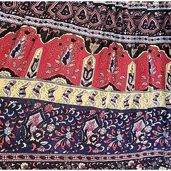 Vintage Sag Harbor Midi Skirt Small Drawstring Waist Boho Hippie Peasant Travel - Picture 5 of 9